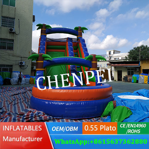 New water slide customized color inflatable water slide with pool