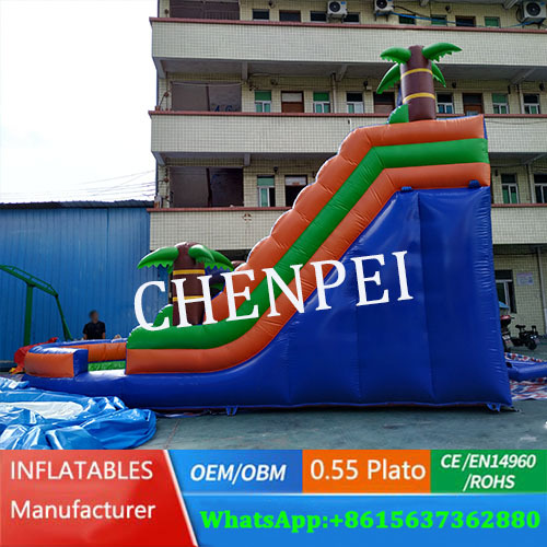 New water slide customized color inflatable water slide with pool