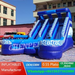 Dual lanes inflatable slide for sale wet and dry slide to buy