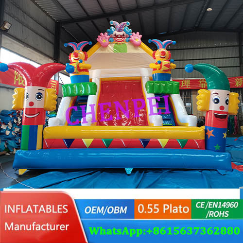 New clown bouncy castle with large slide combo