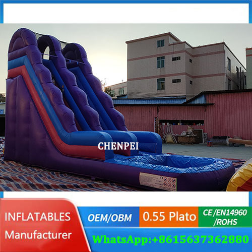 New inflatable water slide for sale purple water slide with pool sale commercial water slide