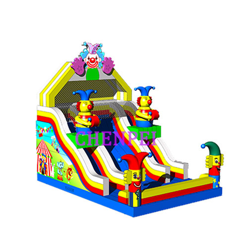 New clown bouncy castle with large slide combo