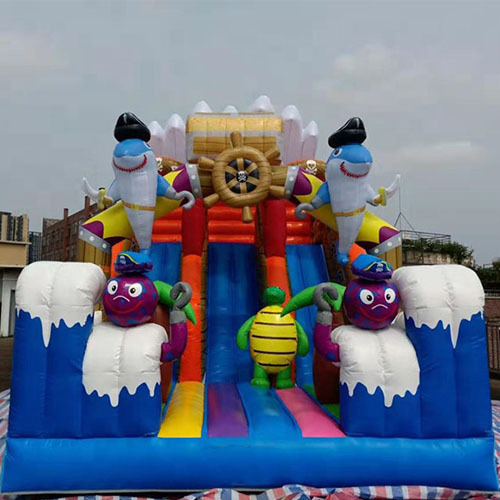 Sea world bouncy castle with big slide combo