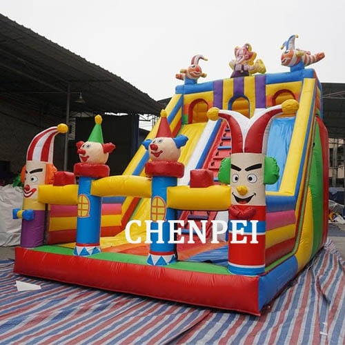 Clown bouncy castle with large slide jumping castle for sale