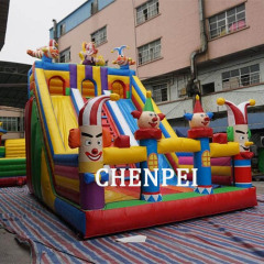 Clown bouncy castle with large slide jumping castle for sale
