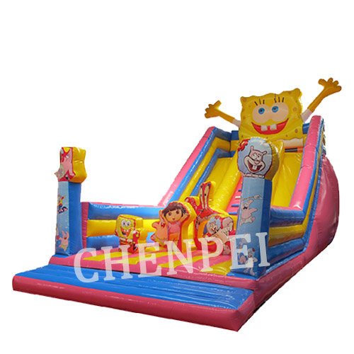 large slide bouncy castle for sale spongebob jumping castle with big slide