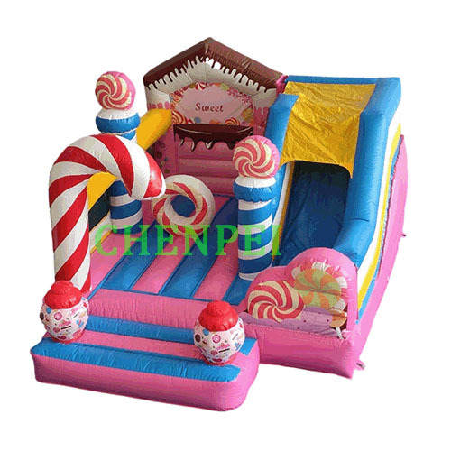 Candy bouncy castle with slide combo