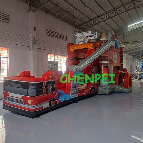 Fire truck inflatable bouncy castle for sale