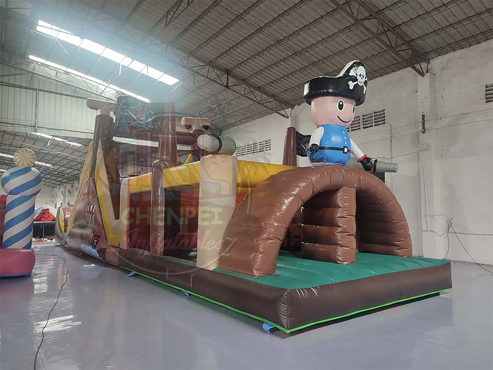Pirate ship inflatable course