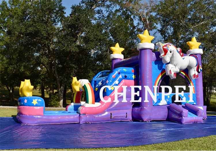 Unicorn bouncy castle water jumping castle with slide combo