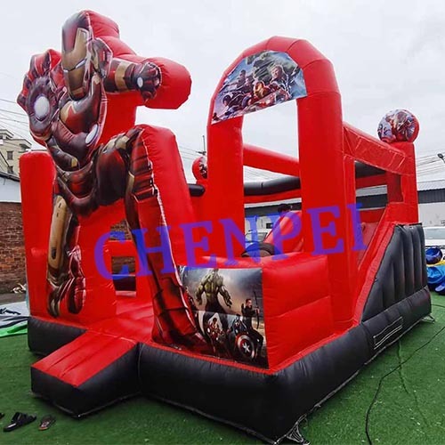 Iron Man bouncy castle with slide combo kids jumping castles
