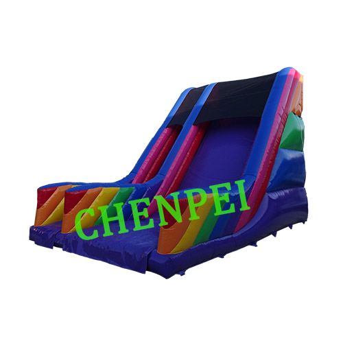Rainbow color inflatable slide for sale