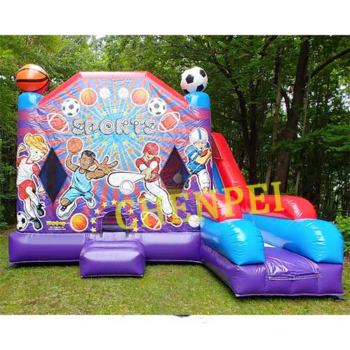 Sports bouncy castle with slide for sale