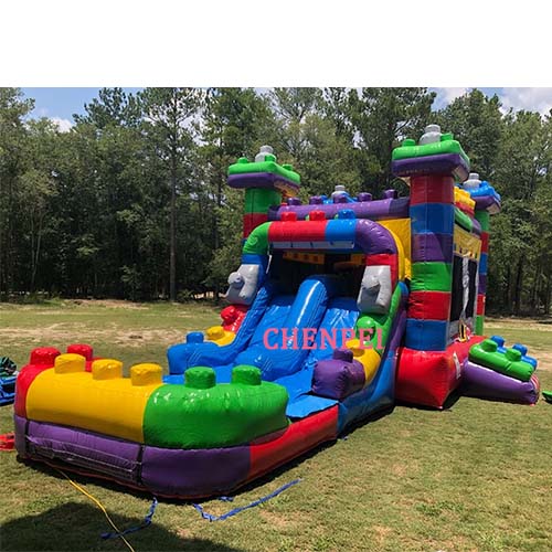 Dual lanes water bouncy castle sale