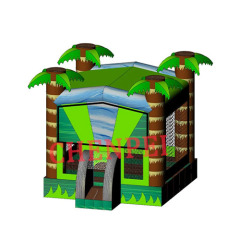 Green Custom banner bouncy castle for sale