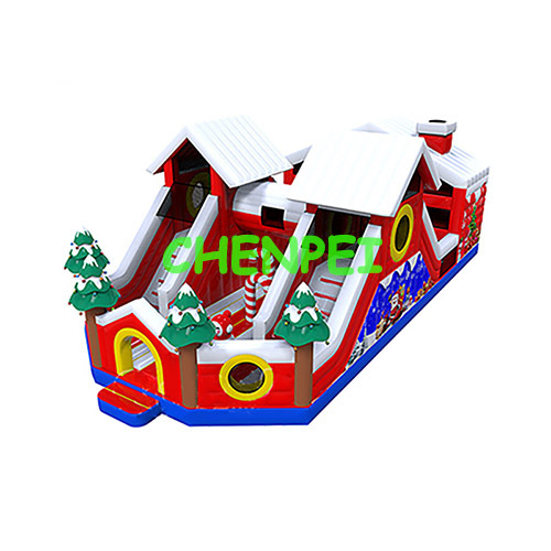 Christmas theme bouncy castle fun city obstacle course