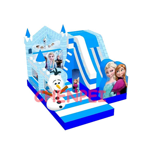 Frozen bouncy castle with slide combo