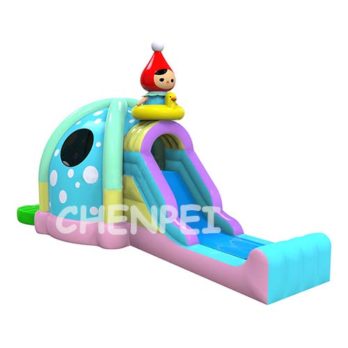 New cartoon bouncy castle with slide combo for sale