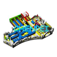 Giant inflatable theme park playground obstacle course