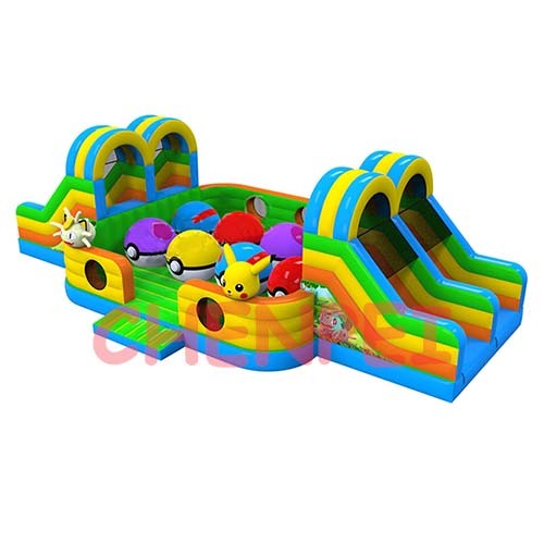 Dual lanes wipeout big baller inflatable interactive game for sale