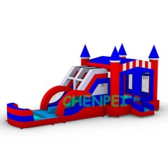 Commercial water bouncy castle with slide combo