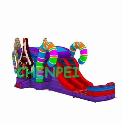 Candy bouncy castle water slide combo