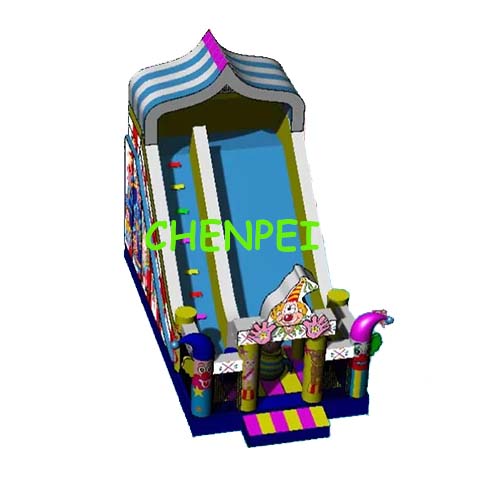 Clown bouncy castle slide combo for sale