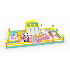 Panda themed inflatable park outdoor inflatable playground