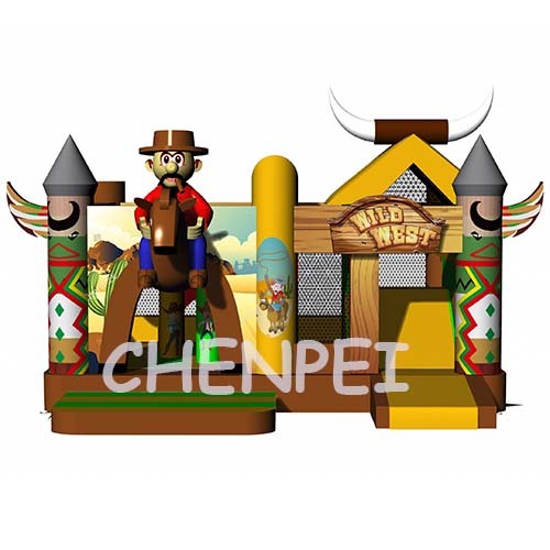 Western Bouncy castle with slide combo