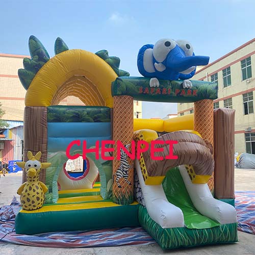 Safari bouncy castle with slide combo jumping castle for sale