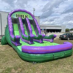 Double lanes Hulk water slide for sale