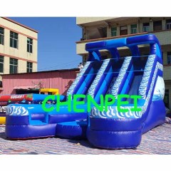 Dual lanes inflatable slide for sale wet and dry slide to buy