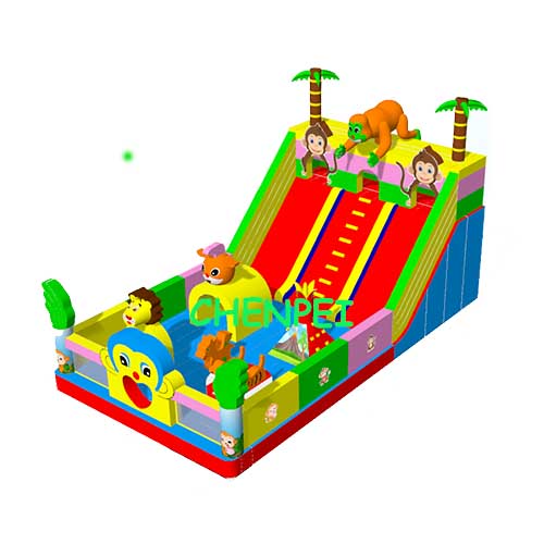 Gorilla inflatable playground with big slide