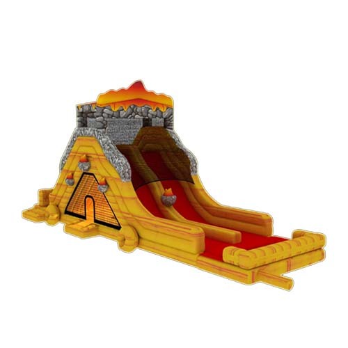 Big inflatable slide with jumping area