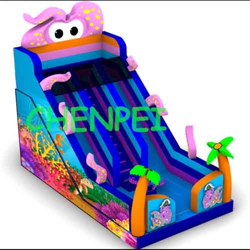 Dual lanes commercial inflatable slide for sale