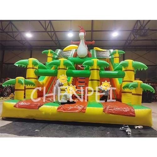 Dino inflatable slide for sale Dual lanes inflatable slide supplier
