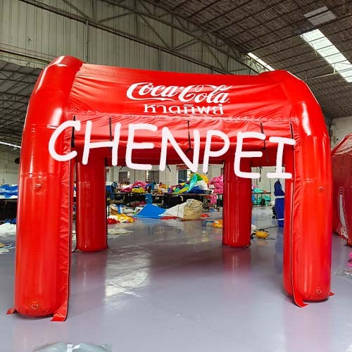 Red inflatable tent for party