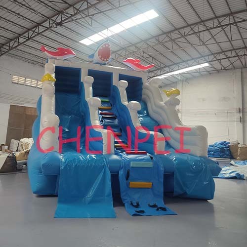 New custom Shark water park slide for swimming pool