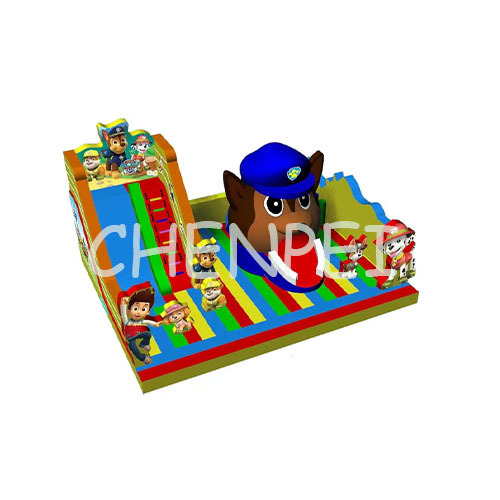 Big paw patrol inflatable fun city commercial bouncy castle for sale
