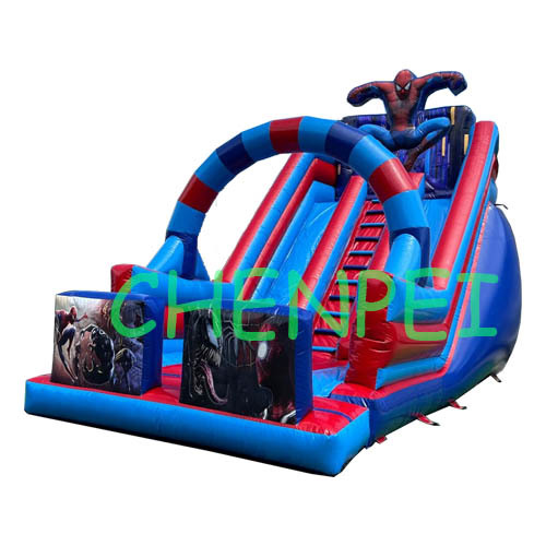 Dual lanes Spiderman inflatable slide for sale