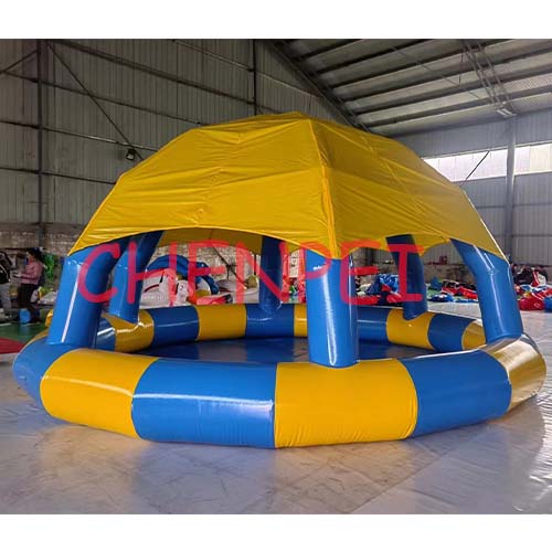 inflatable swimming pool with tent