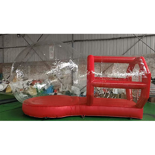 Red inflatable bubble house