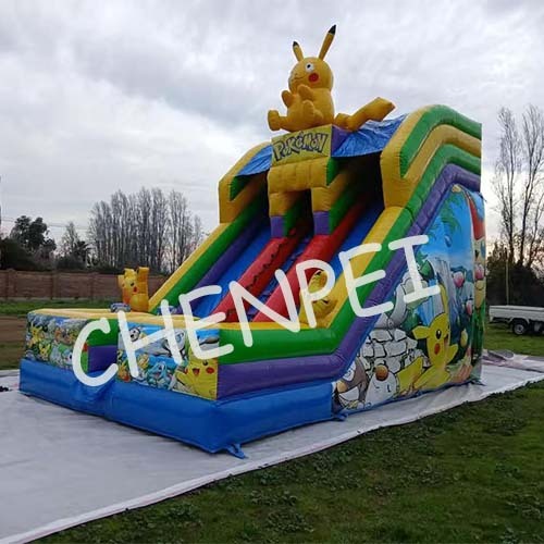 Pikachu inflatable slide for sale china inflatables factory