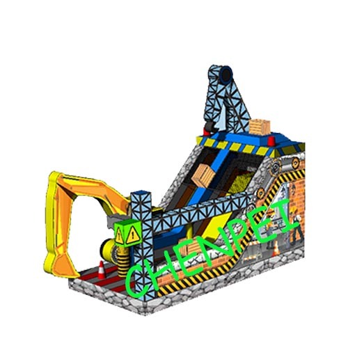 Excavator inflatable slide for sale china bouncy castle factory