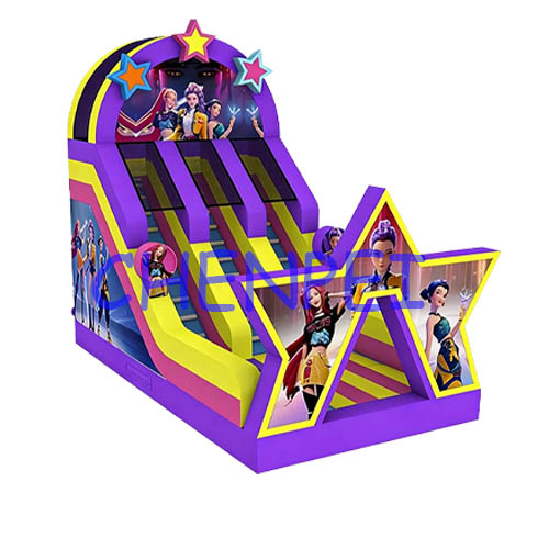 Popular k-pop demon hunter inflatable slide for sale
