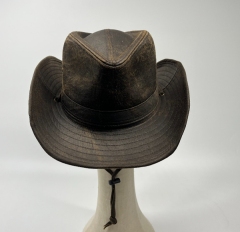 Waxed cotton fabric hat