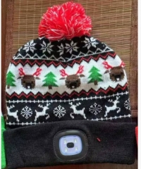 Santa Beanie hats with LED
