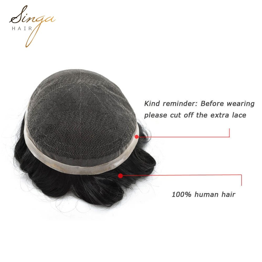 Full Lace Mens Toupee Easy Wear Light To Medium Density Hair System Replacement Durable And Comfortable  More Colors Wigs