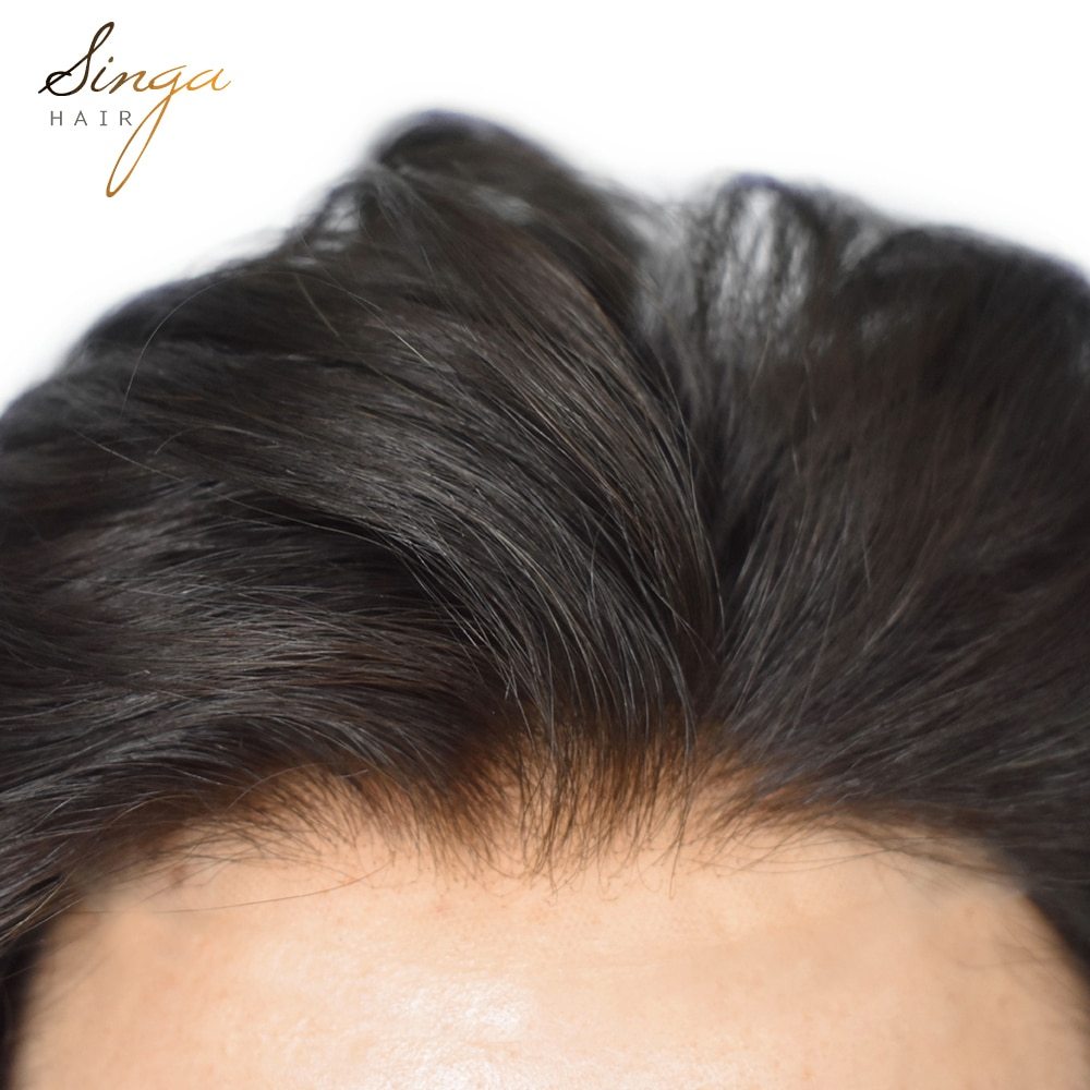 Full Lace Mens Toupee Easy Wear Light To Medium Density Hair System Replacement Durable And Comfortable  More Colors Wigs