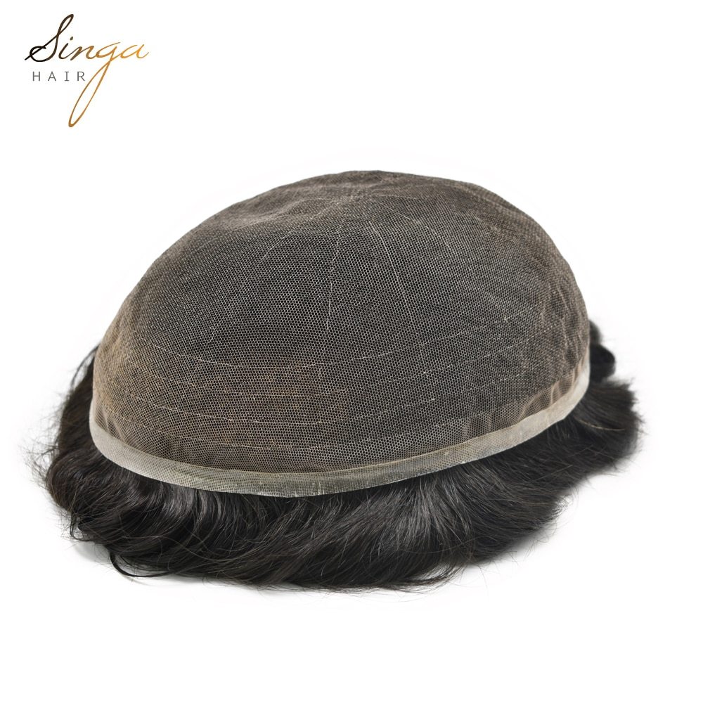 Full Lace Mens Toupee Easy Wear Light To Medium Density Hair System Replacement Durable And Comfortable  More Colors Wigs